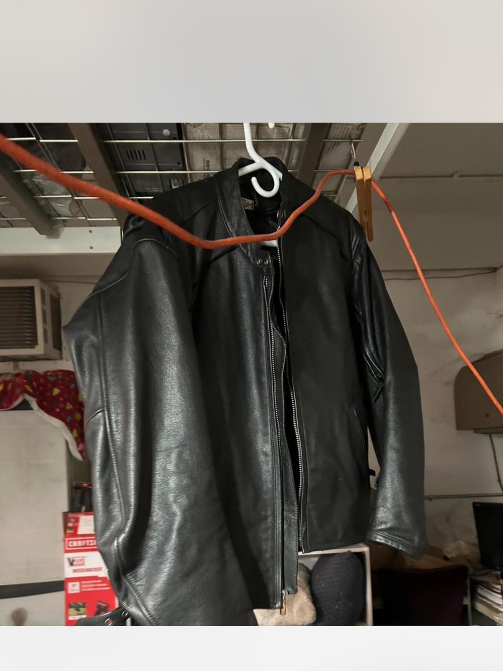 Men's Black Leather Bomber Jacket - Classic Zip Front